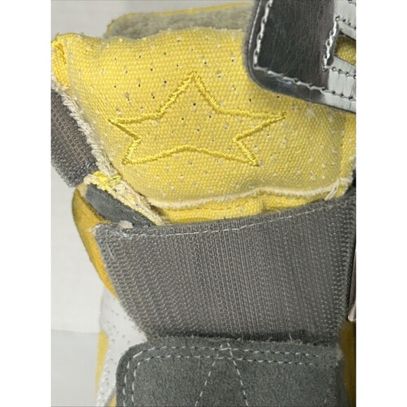 Ishikawa Ankle Boots Shoes Leather Yellow & Grey Strap Closure Star Italy Sz 38 - Picture 14 of 15